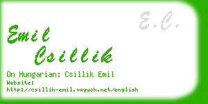 emil csillik business card